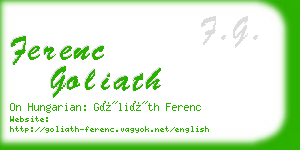 ferenc goliath business card